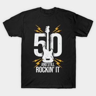 50 Birthday Rock Music Guitarist Gift T-Shirt